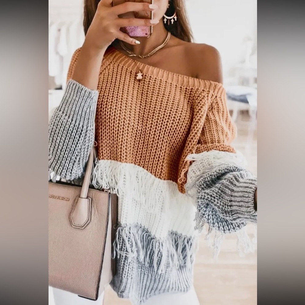 Off Shoulder Oversized Sweater
